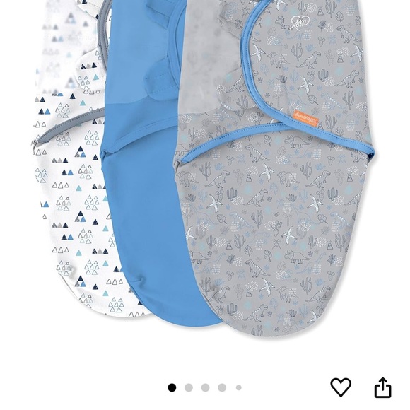 SwaddleMe Blue and Gray Velcro Swaddle set of 3 - Picture 1 of 5